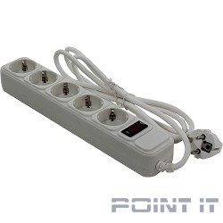 Exegate EX221174RUS Сетевой фильтр Exegate SP-5-1.8W (5 розеток, 1.8м, евровилка, белый)