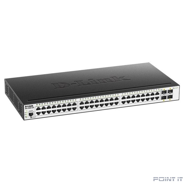 D-Link DGS-3000-52X/B2A Управляемый L2 коммутатор с 48 портами 10/100/1000Base-T и 4 портами 10GBase-X SFP+