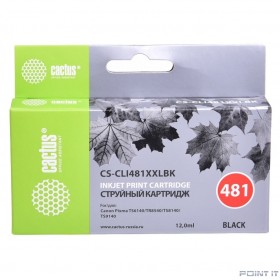 Картридж струйный Cactus CS-CLI481XXLBK черный (12мл) для Canon Pixma TR7540/TR8540/TS6140/TS8140