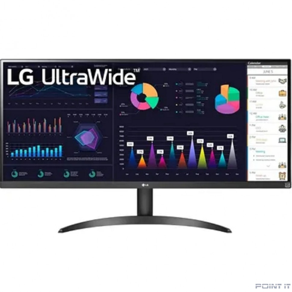 Монитор LCD LG 34" 34WQ500-B UltraWide черный {IPS 2560x1080 100Hz 21:9 матовая 1000:1 400cd 178/178 FreeSync HDMI DisplayPort}