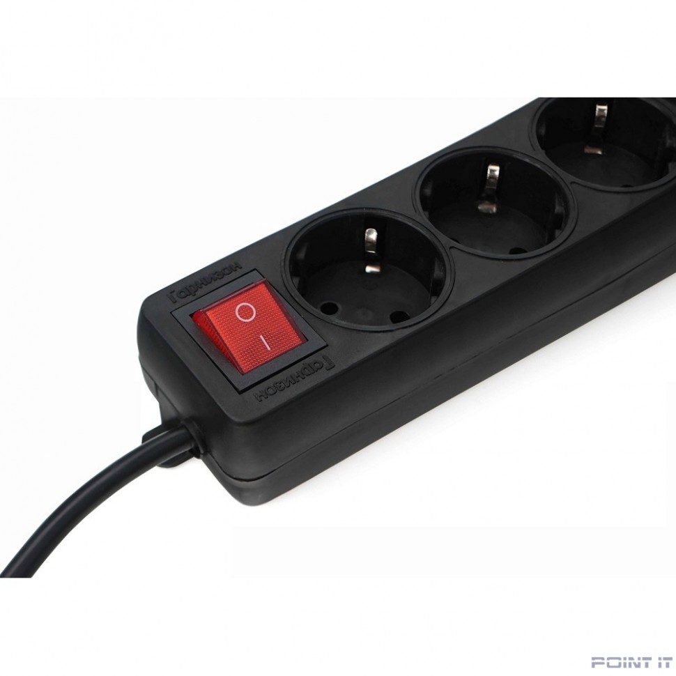 Гарнизон Удлинитель EL-NB-G3-B-3, 3р, 10А, 3м, с выкл. и заземлением, ур.защиты 1, черный, пакет (21222)