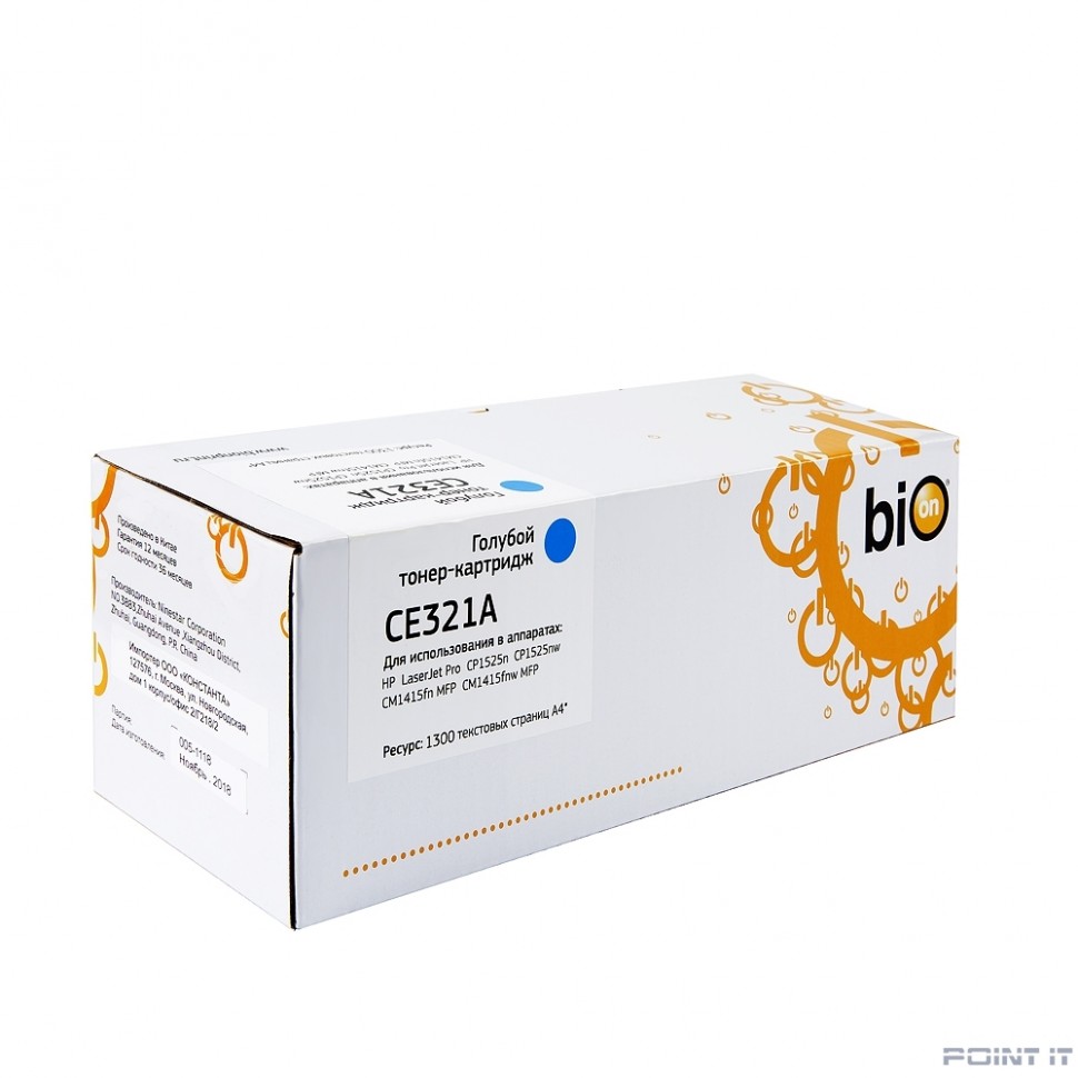 Bion CE321A Картридж для LaserJet CP1525 , голубой, 1300 стр. [Бион]