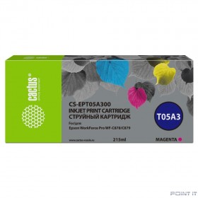 Картридж струйный Cactus CS-EPT05A300 T05A3 пурпурный (215мл) для Epson WorkForce Pro WF-C878/C879