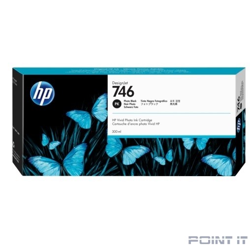HP P2V82A Картридж HP 746 черный фото {HP DesignJet Z6/Z9+ series, (300 мл)}