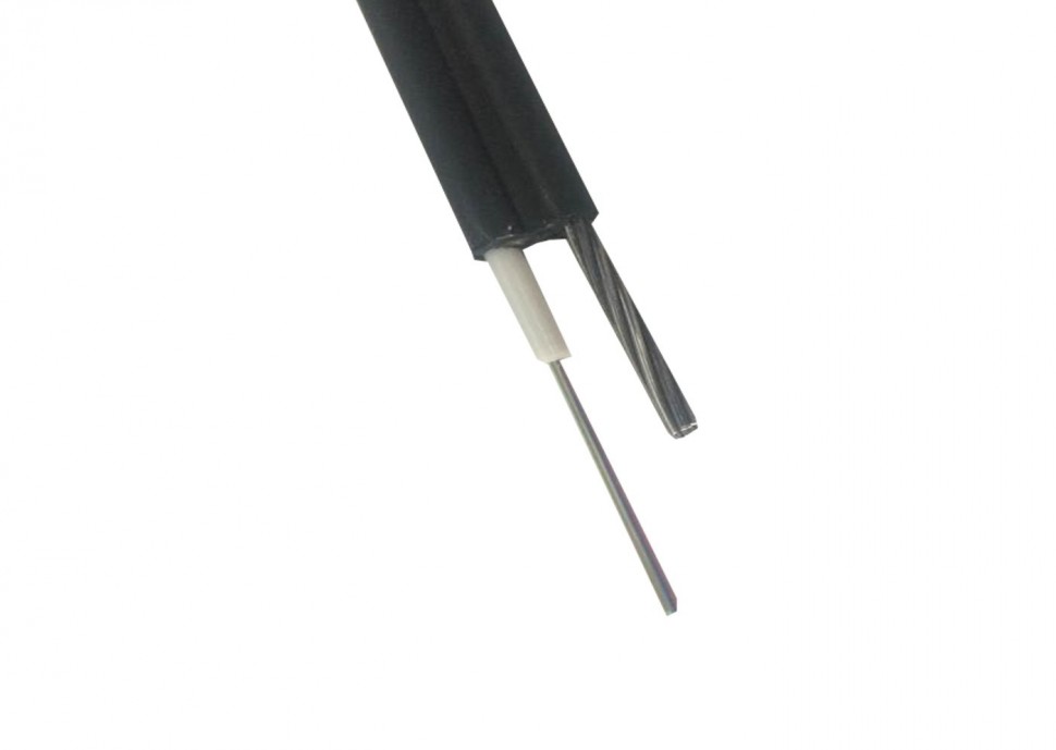 Кабель волоконно-оптический 24 (SМ - 9/125), тип ОПЦ, наружный с тросом, 9 кН, PE, черный, 2000м