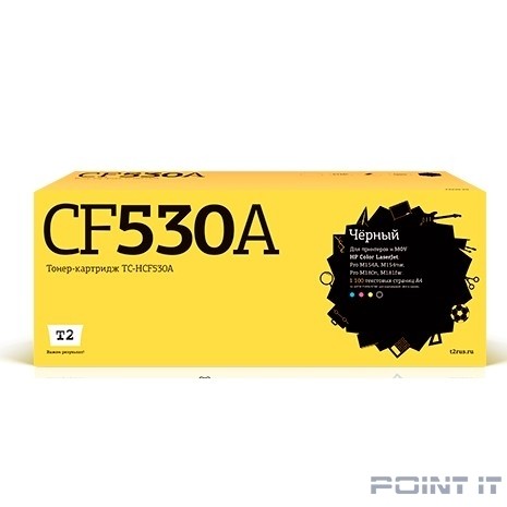 T2 CF530A Картридж для HP Color LaserJet Pro M154a/M154nw/M180n/M181fw (1100стр.) чёрный, с чипом
