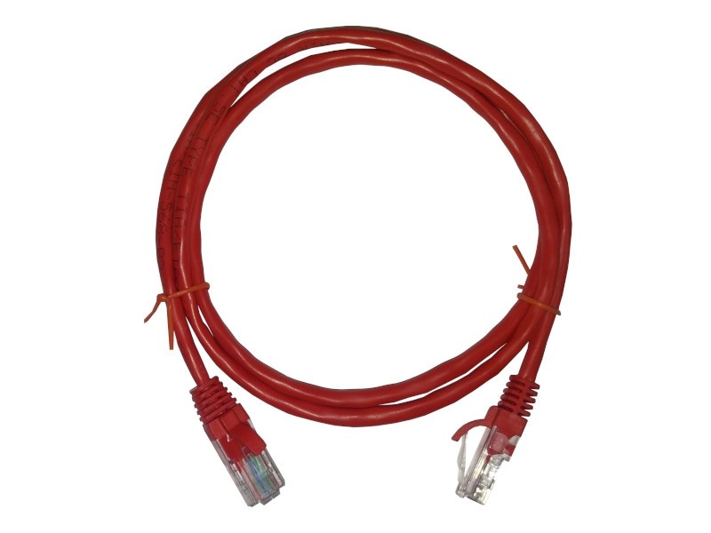 Патч-корд UTP4 cat 5e, 1,0м, ВС, LSZH, красный, литой коннектор NETKO Optima