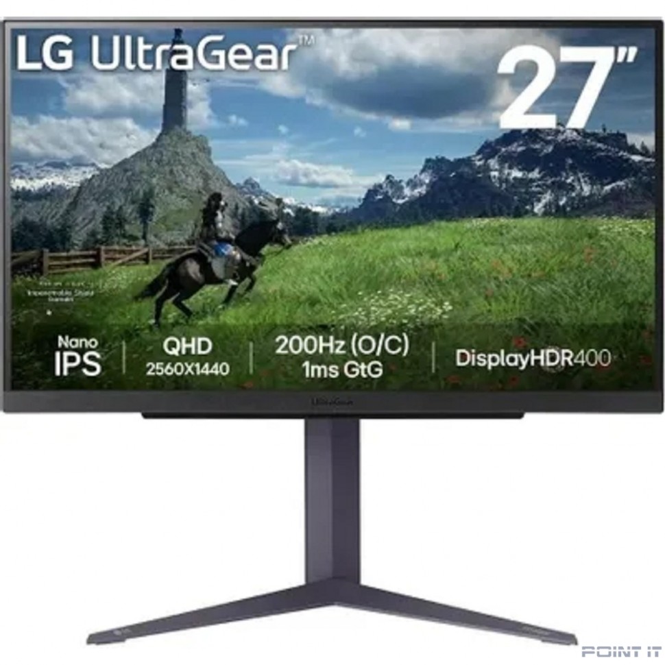Монитор LCD LG 27" UltraGear 27GS85Q-B черный {IPS 2560x1440 200Hz 1ms 400cd 1000:1 178/178 10bit(8bit+FRC) 2xHDMI DisplayPort USB HAS pivot}[27gs85q-b.aruz]