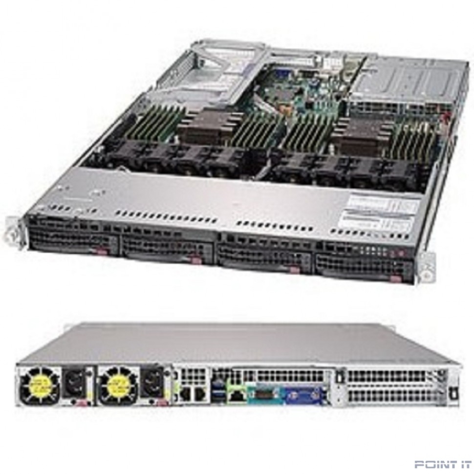 Supermicro SYS-6019U-TRT 1U, 2xLGA3647 (up to 205W), iC621 (X11DPU), 24xDDR4, up to 4x3.5 HDD, 2x10GbE, 2x750W, 2x PCIEx16, 1x PCIEx8 LP, 1x PCIEx8 internal LP