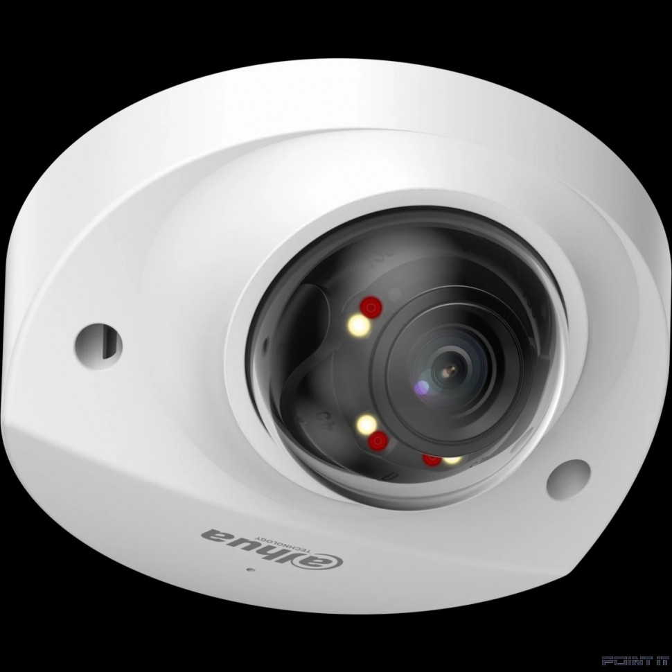 DAHUA DH-IPC-HDBW2249FP-AS-IL-0360B Уличная мини-купольная IP-видеокамера SmartDualLight 2Мп, 1/2.8” CMOS, объектив 3.6мм, видеоаналитика, микрофон, ИК 30м, LED 30м, IP67, IK10, металл
