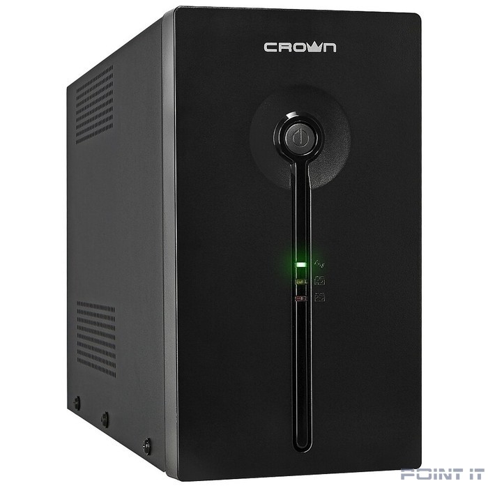 CROWN ИБП CMU-SP800COMBO {800VA\450W, корпус металл, 1x12V/9AH, розетки 2*IEC C13 + 2*EURO,AVR 140-290V, съёмный кабель питания 1.5 м, порт 1*RJ-11, порт 1*RJ-45, LED} [CM000001494]