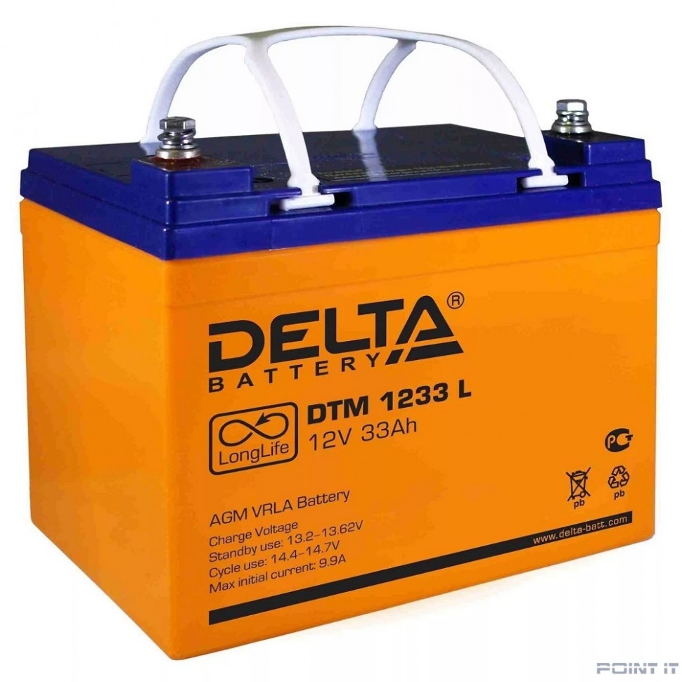 Delta DTM 1233 L (33А\ч, 12В) свинцово- кислотный аккумулятор