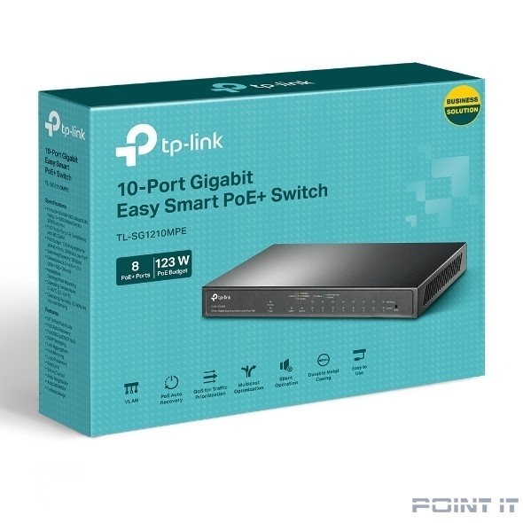Коммутатор 10PORT 8POE+ TL-SG1210MPE TP-LINK