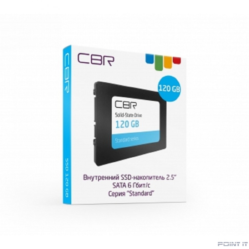 CBR SSD-120GB-2.5-ST21, Внутренний SSD-накопитель, серия "Standard", 120 GB, 2.5", SATA III 6 Gbit/s, Phison PS3111-S11, 3D TLC NAND, R/W speed up to 550/420 MB/s, TBW (TB) 100