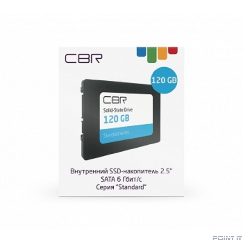 CBR SSD-120GB-2.5-ST21, Внутренний SSD-накопитель, серия "Standard", 120 GB, 2.5", SATA III 6 Gbit/s, Phison PS3111-S11, 3D TLC NAND, R/W speed up to 550/420 MB/s, TBW (TB) 100