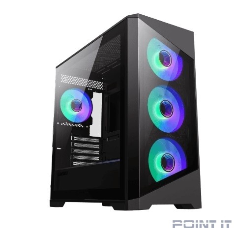 GameMax Корпус Destroyer TGB без БП(ATX, Черн.,USB3.0, Зак.стек., 4*120мм. ARGB , пыл.фильтр)