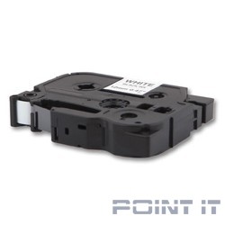 CACTUS TZ-231 Лента CACTUS (CS-TZ231) для печати наклеек в устройствах brother P-touch 1010/1280/1280VP/2700VP, черный на белом, 12мм х 8м