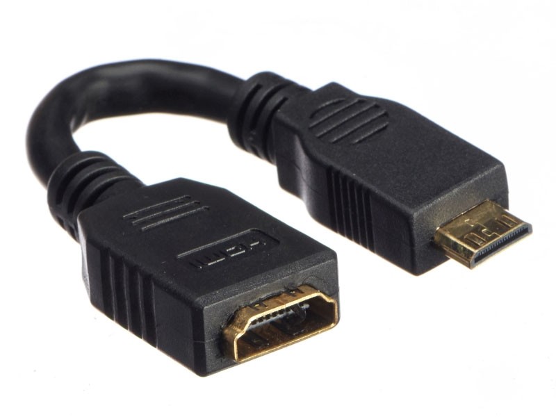Переходник гнездо HDMI- штекер miniHDMI 10 см в блистере, Netko РАСПРОДАЖА