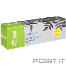 CACTUS 106R01481 Тонер-картридж Cactus CS-PH6140C (106R01481) для принтеров Xerox Phaser 6140,голубой 2000 стр.