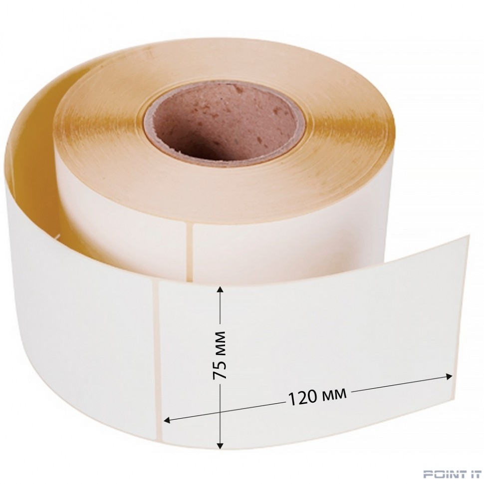 Термоэтикетки Cactus Eco CS-TE75120300 сег.:75x120mm самоклей. д.вн.рул.90мм д.вт.40мм 300шт/рул белый