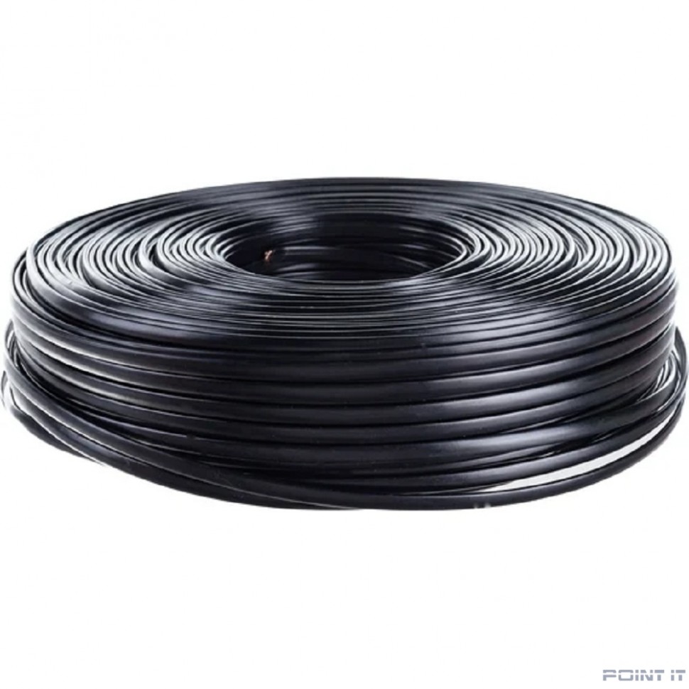 Gembird Кабель телефонный 100м (4-х жильный, 2 пары, плоский) черный