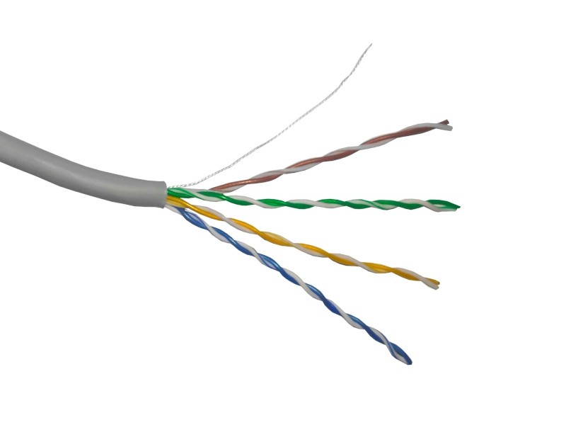 Кабель Skynet Premium UTP4 cat.5е, одножильный, 305м, Cu, Проходит Fluke тест, нг(А)-LSZH, серый