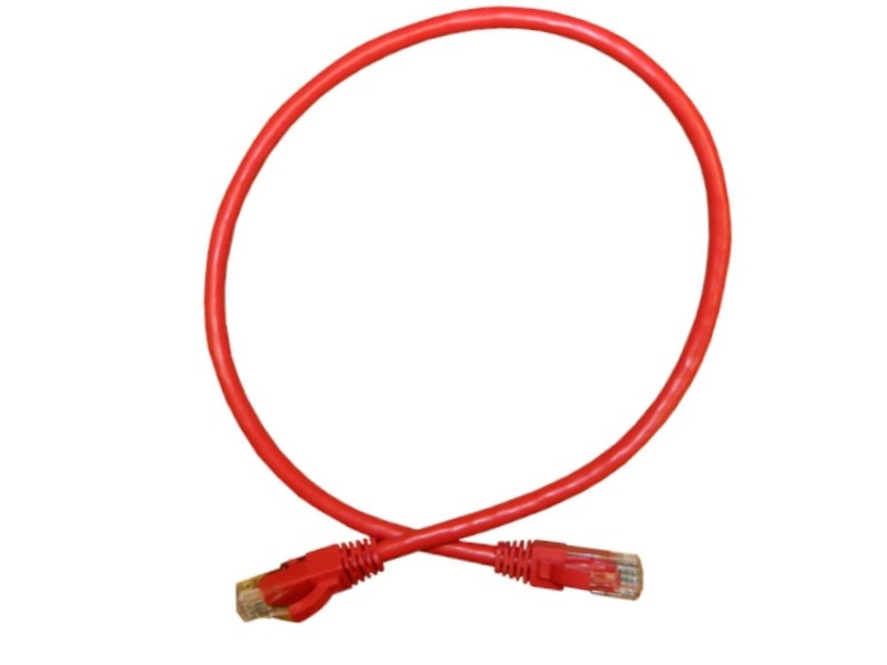 Патч-корд UTP4 cat.6a, 1.0м, литой коннектор, красный, Netko CKC