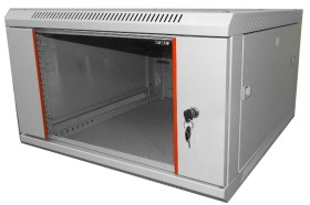 Шкаф настенный 15U серия WM (600х650х770), передняя дверь стекло, разборный, серый Netko