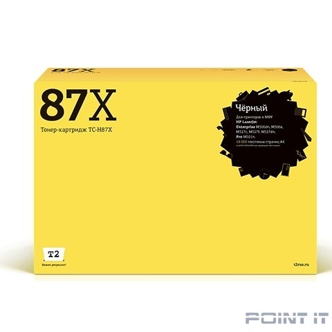 T2 CF287X Картридж TC-H87X для HP LaserJet Pro M501n/Enterprise M506dn/M506x/M527c/M527f/M527dn (18000 стр.) черный, с чипом