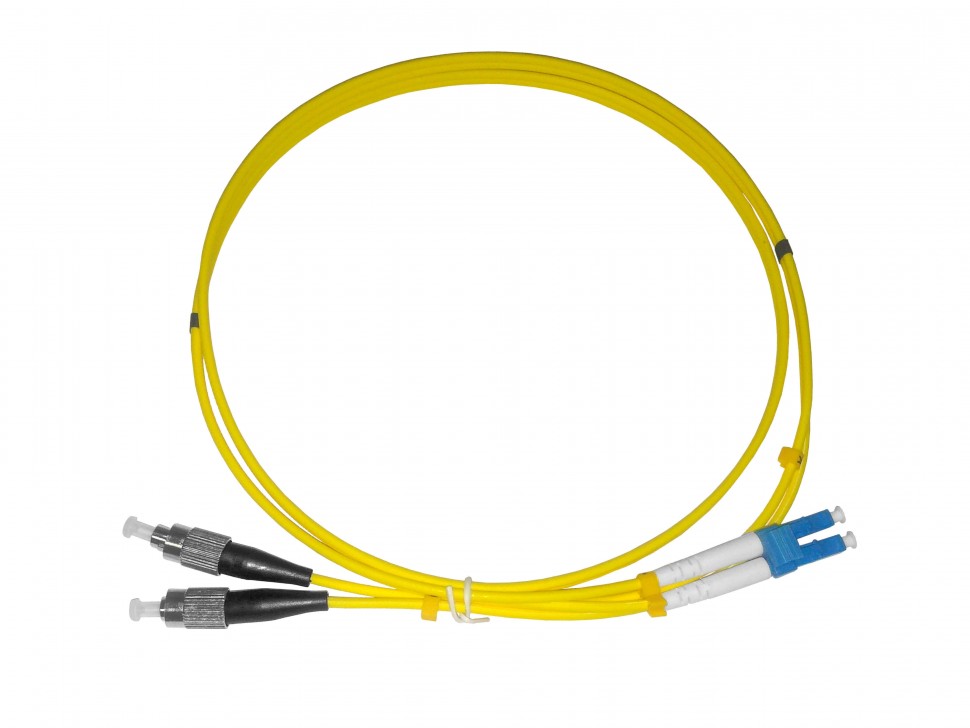 Патч-корд оптический переходной FC-LC/UPC SM Duplex 3.0мм 9/125, 1м, LSZH