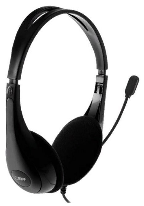 CBR CHP 353M Black, Компьютерная гарнитура проводная стерео, микрофон с шумоподавл., накл. наушники, USB, кнопка выкл. микрофона, регул. громкости, регул. оголовья, длина кабеля 2,2 м, цвет чёрный