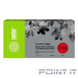 Картридж струйный Cactus CS-PFI710BK черный (700мл) для Canon imagePROGRAF TX-2000/TX-3000/TX-4000