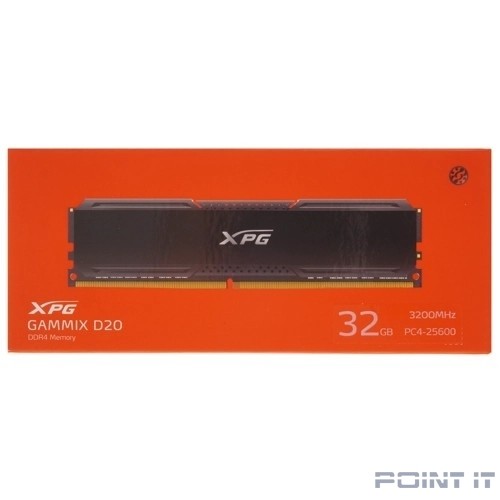ADATA 32GB DDR4 UDIMM, XPG GAMMIX D20, 3200MHz CL16-20-20, 1.35V, AX4U320032G16A-CBK20