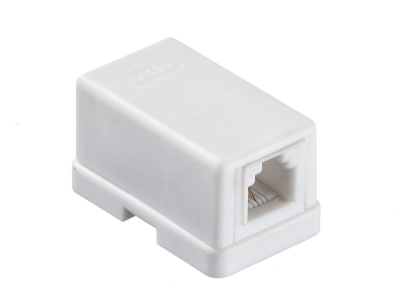 Розетка телефонная внешняя / 1 порт RJ11(6p2c) / 2 контактная, мини, белая, Netko