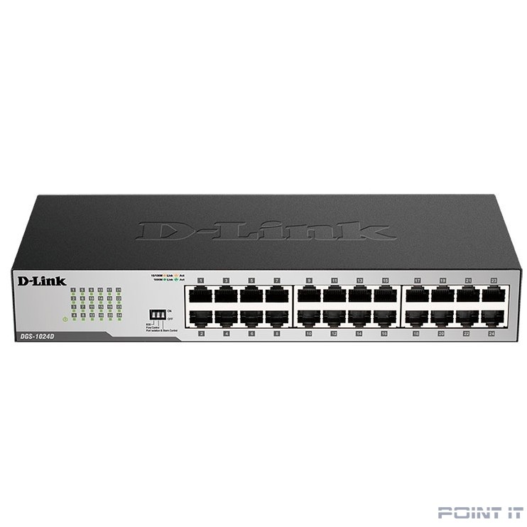 D-Link DGS-1024D/J1A Неуправляемый коммутатор с 24 портами 10/100/1000Base-T