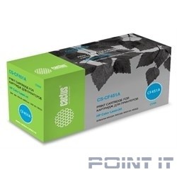 Картридж лазерный Cactus CS-CF451A голубой (10500стр.) для HP Color LJ Enterprise M652dn/M653dn/M681dh