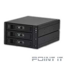 Procase L3-203-SATA3-BK {Hot-swap корзина 3 SATA3/SAS 6Gb, черный, с замком, hotswap aluminium mobie rack module (2x5,25) 1xFAN 80x15mm}