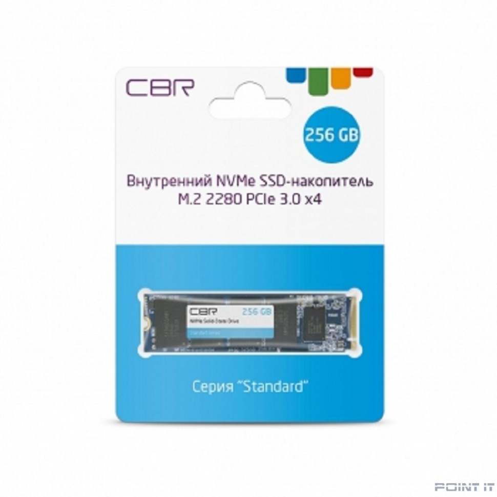 CBR SSD-256GB-M.2-ST22, Внутренний SSD-накопитель, серия "Standard", 256 GB, M.2 2280, PCIe 3.0 x4, NVMe 1.3, Phison PS5013-E13T, 3D TLC NAND, R/W speed up to 2200/1100 MB/s, TBW (TB) 200