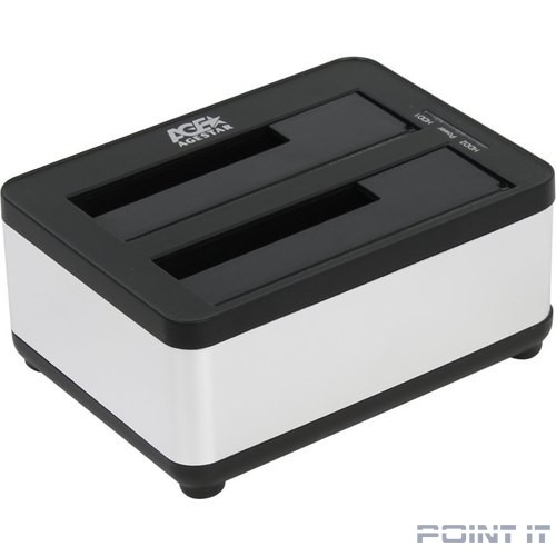Док станция для HDD 2.5"/3.5" SATA AgeStar 3UBT8 (SILVER) clone, USB3.0, пластик+алюминий, серебристый,