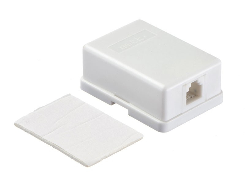 Розетка телефонная внешняя / 1 порт RJ11(6p2c) / 2 контактная, белая, Netko