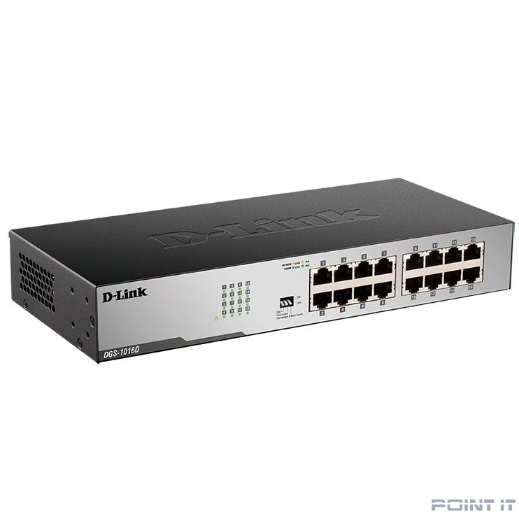 D-Link DGS-1016D/J1A Неуправляемый коммутатор с 16 портами 10/100/1000Base-T