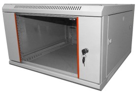 Шкаф настенный 12U серия WM (600х650х635), передняя дверь стекло, разборный, серый Netko
