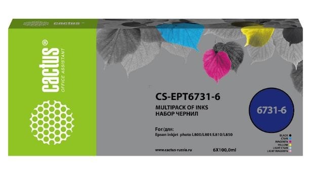 Чернила COLOR 6X100ML /L800 CS-EPT6731-6 CACTUS