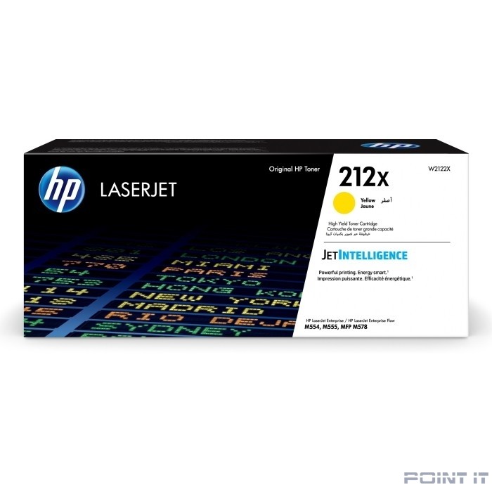 Картридж лазерный HP 212X W2122X желтый для HP CLJ Enterprise M554/M555