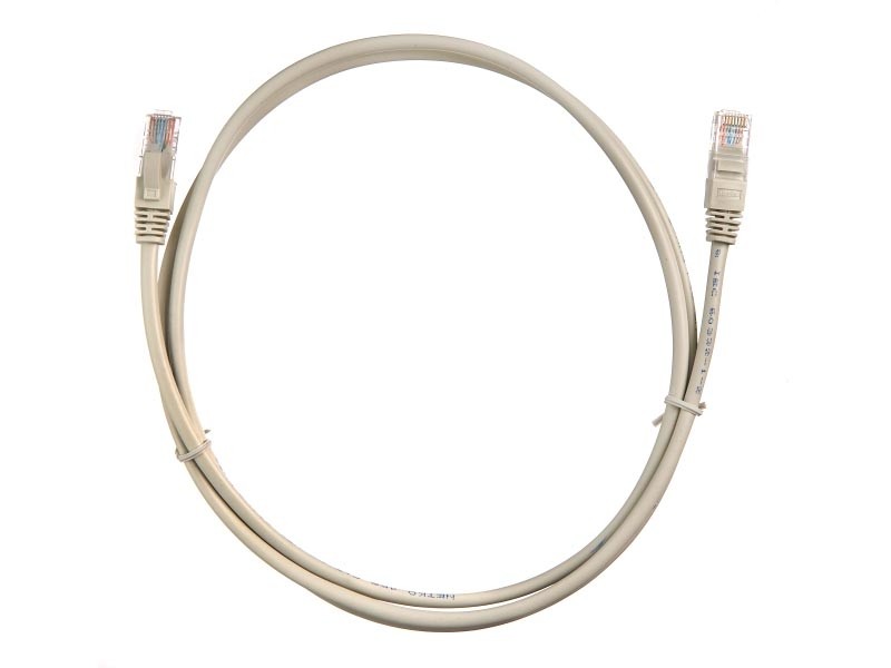 Патч-корд UTP4 cat.5e, 1.5м, литой коннектор, серый, Netko CKC РАСПРОДАЖА
