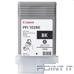 Canon PFI-102Bk 0895B001 Картридж для Canon iPF605/ iPF610/ iPF650/ iPF655/ iPF710/ iPF750/ iPF755/ LP17/ iPF510, Чёрный, 130 мл.(GJ)