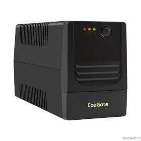 Exegate EX299484RUS ИБП ExeGate Power NB-650.LED.AVR.2SH (650VA/390W, LED, AVR, 2*Schuko, батарея 12V 7Ah, Black)