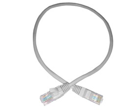 Патч-корд UTP4 cat.5е, 0.5м, CCA, LSZH, серый, литой коннектор NETKO Optima