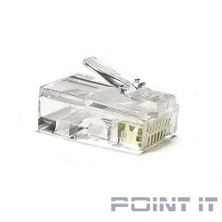 Hyperline PLUG-8P8C-U-C6 Разъем RJ-45(8P8C) под витую пару, категория 6 (50 µ"/ 50 микродюймов), универсальный (для одножильного и многожильного кабеля) 1шт