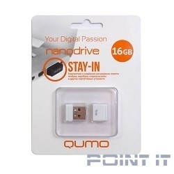 USB 2.0 QUMO 16GB NANO [QM16GUD-NANO-W] White